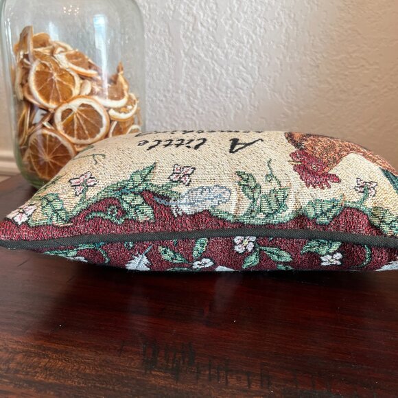 Rooster Small Word Tapestry Pillow Chicken Lady Country Farmhouse Cottagecore - Picture 5 of 7